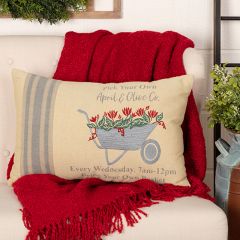Farmhouse Wheelbarrow Accent Pillow