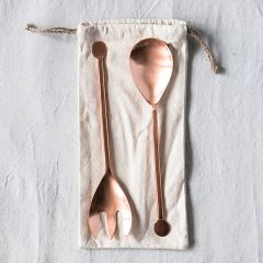 Copper Finish Salad Servers Set of 2