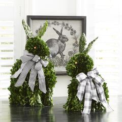 Preserved Boxwood Rabbit Statue