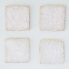 Gold Foil Rimmed Agate Coaster Set of 4