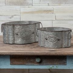 Scalloped Garden Bucket Planter Set of 2