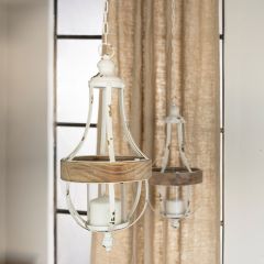 Hanging Farmhouse Candle Lantern Set of 2