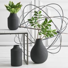 Matte Metal Vases Set of 3