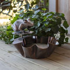 Antiqued Copper Frog Water Fountain