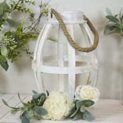 Rope Handled Farmhouse Candle Lantern