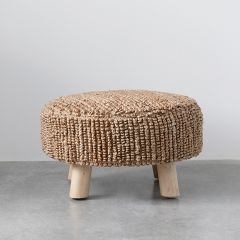 Woven Jute Round Foot Stool