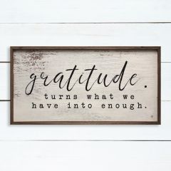 Gratitude Whitewash Framed Sign
