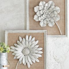 Framed Iron Flower Wall Decor Set of 2