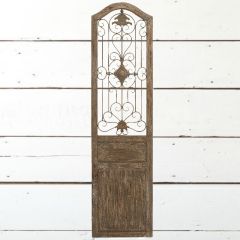 Iron Scrollwork Wood Door Panel Wall Décor