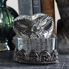 Rustic Glass Heart Box