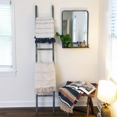 Decorative Iron Leaning Ladder Rack