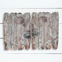 Cherub Angel Rustic Wall Plaque Set of 2