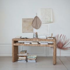 Woven Water Hyacinth Console Table