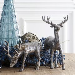 Glittered Reindeer Figures Set of 2