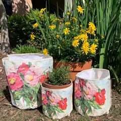 Floral Decorative Paper Storage Bags Set of 3