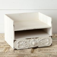 One Drawer Antiqued Tabletop Organizer