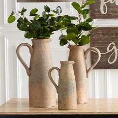 Bronze Glazed Terracotta Pitcher Collection Set of 3