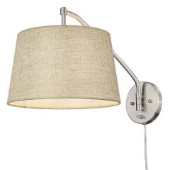 Pewter Swing Arm Light with Natural Sisal