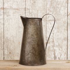 Vintage Inspired Zinc Pitcher Vase