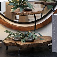 Tiered Wood Slice Display Tray