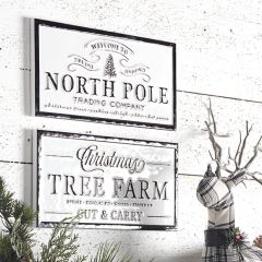 Winter Holiday Wall Signs Set of 2