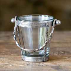 Glass With Metal Votive Holder