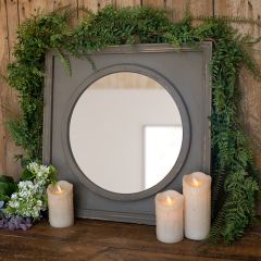 Dark Rustic Wood Framed Mirror