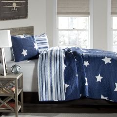 Navy Stars Quilt Set