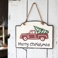 Enamelware Hanging Merry Christmas Sign