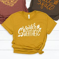 Sweater Weather Mustard Tee