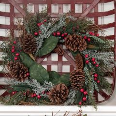 Pine And Fern Holiday Wreath