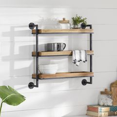 3 Tier Wood and Metal Shelf