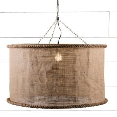 LINEN SHADE LARGE DRUM LIGHT