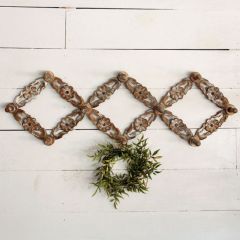 Wood Wall Hook With Floral Detail