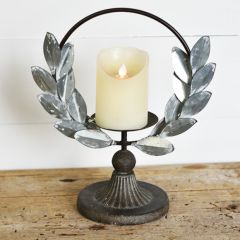 Tin Olive Wreath Candle Holder