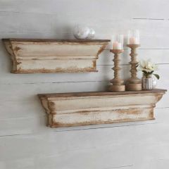 Whitewashed Display Shelf