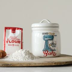 Stoneware Canister With Mixer