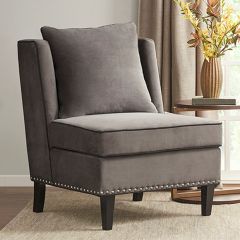 Armless Upholstered Cushioned Accent Chair