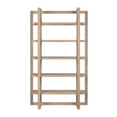 Natural Interlocking Wood Bookshelf