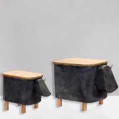 Country Cow Storage Containers With Lids Set of 2