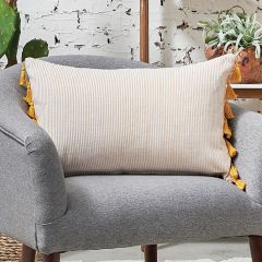 Tasseled Simple Stripe Accent Pillow