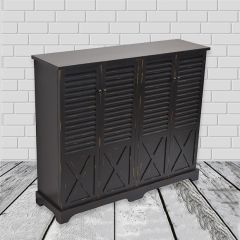Shutter Style 4 Door Console Cabinet