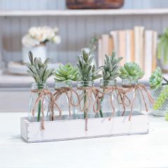 5 Bottle Vase Centerpiece Tray