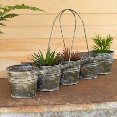 5 Bucket Metal Caddy With Handle