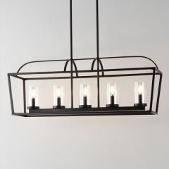 5 Cylinder Glass Linear Chandelier