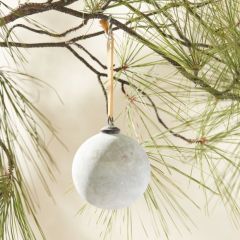 5 Inch Silvery Glass Ball Ornament Set of 6