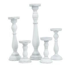 5 Piece Chic Farmhouse Candle Holder Set