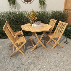5 Piece Teak Wood Outdoor Dining Set