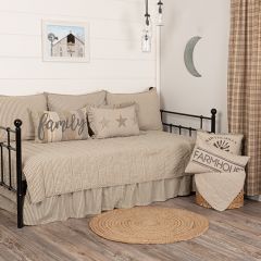 5 Piece Ticking Stripe Daybed Quilt Set