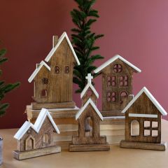 5 Piece Wooden Village House Set